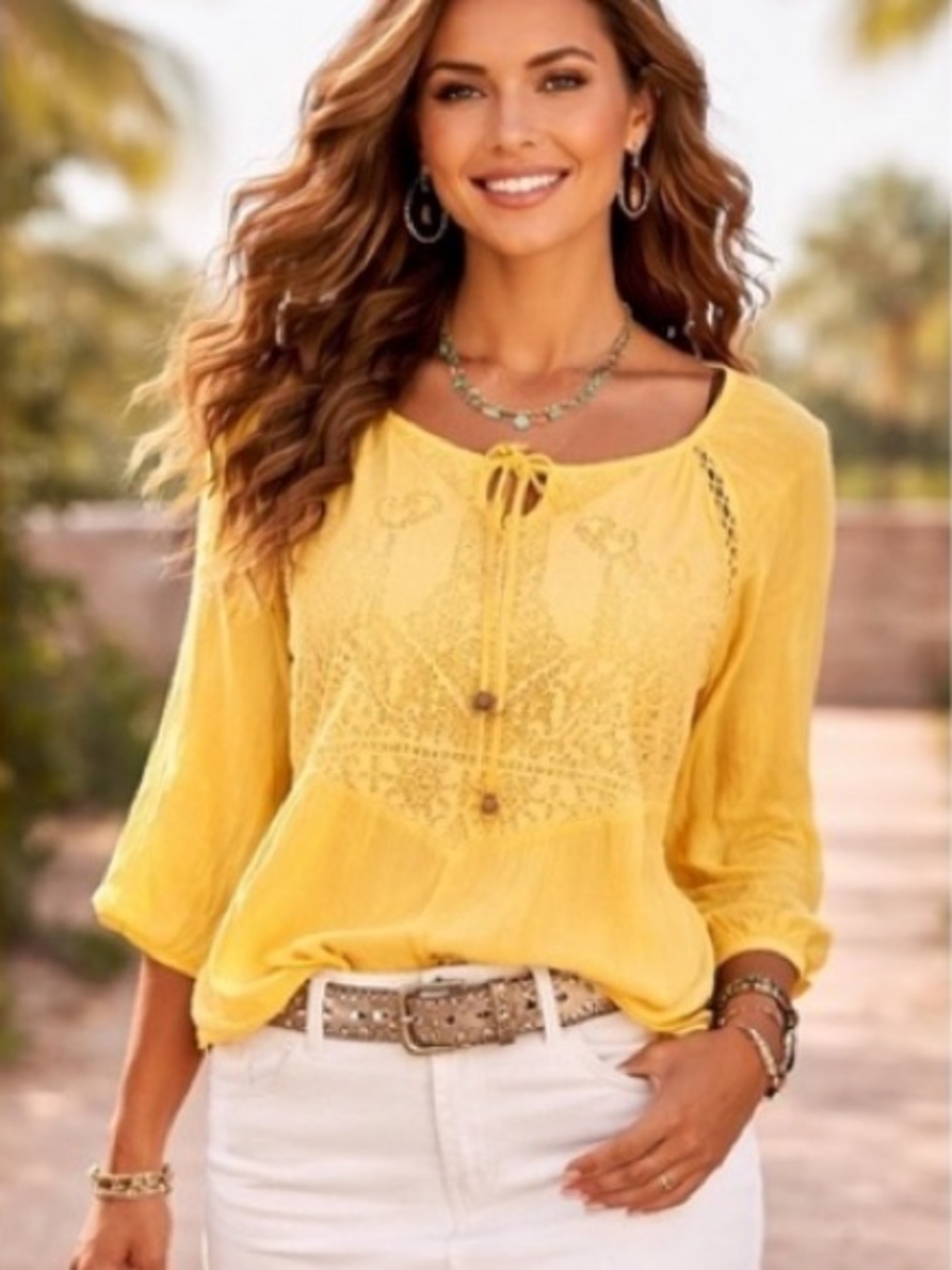 Anthro’s Fig & Flower,Lovely Yellow Embroidered Top,Excellent Condition,Size S